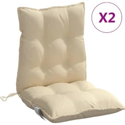 vidaXL Niedriglehner-Auflagen 2 Stk. Beige Oxford-Gewebe