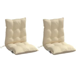 vidaXL Niedriglehner-Auflagen 2 Stk. Beige Oxford-Gewebe