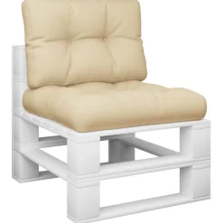 vidaXL Palettenkissen 2-tlg. Beige Stoff