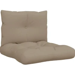 vidaXL Palettenkissen 2-tlg. Taupe Stoff