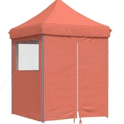 vidaXL Partyzelt Faltbar Pop-Up mit 4 Seitenteilen Terrakottarot