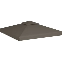 vidaXL Pavillon-Dachplane mit Kaminabzug 310 g/m² 3x3 m Taupe