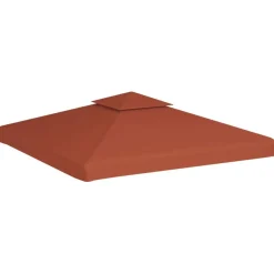 vidaXL Pavillon-Dachplane mit Kaminabzug 310 g/m² 3x3 m Terrakotta