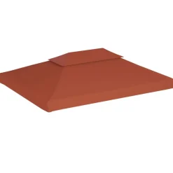 vidaXL Pavillon-Dachplane mit Kaminabzug 310 g/m² 4x3 m Terrakotta