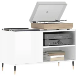 vidaXL Plattenschrank Hochglanz-Weiß 85x38x48 cm Holzwerkstoff