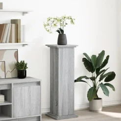 vidaXL Postament mit Stauraum Grau Sonoma 31x30x90 cm Holzwerkstoff