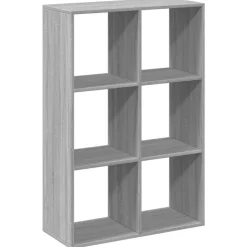 vidaXL Raumteiler-Bücherregal Grau Sonoma 69,5x29x103,5 cm