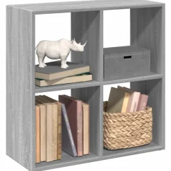 vidaXL Raumteiler-Bücherregal Grau Sonoma 69,5x29x69,5 cm