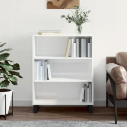 vidaXL Regalschrank Hochglanz-Weiß 69,5x32,5x90 cm Holzwerkstoff