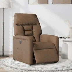 vidaXL Relaxsessel Elektrisch Braun Stoff
