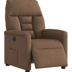 vidaXL Relaxsessel Elektrisch Braun Stoff