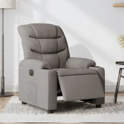 vidaXL Relaxsessel Elektrisch Taupe Stoff