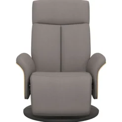 vidaXL Relaxsessel mit Fußteil Taupe Stoff