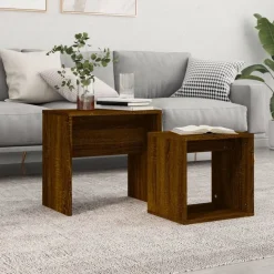 vidaXL Satztische 2 Stk. Braun Eichen-Optik Holzwerkstoff
