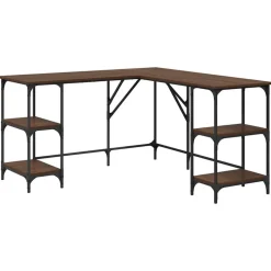 vidaXL Schreibtisch Braun Eichen-Optik 139x139x75 cm Holzwerkstoff