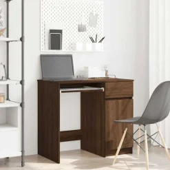 vidaXL Schreibtisch Braun Eichen-Optik 86x49x76 cm Holzwerkstoff