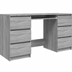 vidaXL Schreibtisch Grau Sonoma 140x50x77 cm Holzwerkstoff