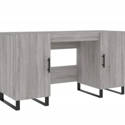vidaXL Schreibtisch Grau Sonoma 140x50x75 cm Holzwerkstoff