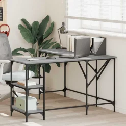 vidaXL Schreibtisch Grau Sonoma 139x139x75 cm Holzwerkstoff
