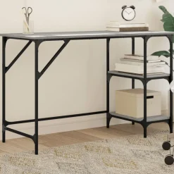 vidaXL Schreibtisch Grau Sonoma 120x50x75 cm Metall Holzwerkstoff