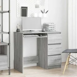 vidaXL Schreibtisch Grau Sonoma 90x45x76 cm Holzwerkstoff