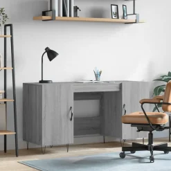 vidaXL Schreibtisch Grau Sonoma 140x50x75 cm Holzwerkstoff