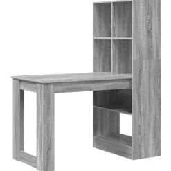 vidaXL Schreibtisch Graues Sonoma 122 x 67 x 145 cm Holzwerkstoff