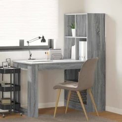 vidaXL Schreibtisch Graues Sonoma 122 x 67 x 145 cm Holzwerkstoff