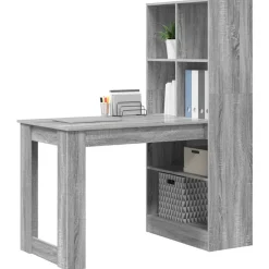 vidaXL Schreibtisch Graues Sonoma 122 x 67 x 145 cm Holzwerkstoff