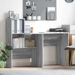 vidaXL Schreibtisch Graues Sonoma 131,5 x 50 x 106,5 cm Holzwerkstoff