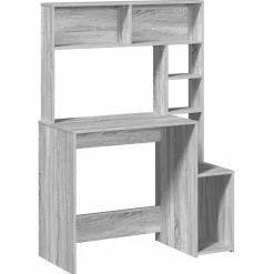 vidaXL Schreibtisch mit Regal Grau Sonoma 100x45x140 cm Holzwerkstoff