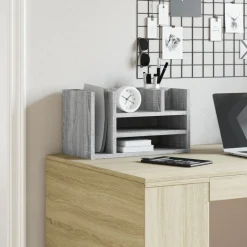 vidaXL Schreibtisch-Organizer Grau Sonoma 44,5x24x25 cm Holzwerkstoff