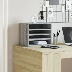 vidaXL Schreibtisch-Organizer Grau Sonoma 36x26x29,5 cm Holzwerkstoff