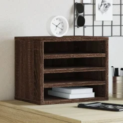 vidaXL Schreibtisch-Organizer Braun Eichen-Optik 36x26x29,5 cm