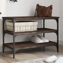 vidaXL Schuhbank Braun Eichen-Optik 70x38,5x49 cm Holzwerkstoff
