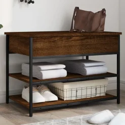 vidaXL Schuhbank Braun Eichen-Optik 70x42,5x50 cm Holzwerkstoff