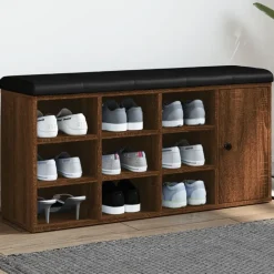 vidaXL Schuhbank Braun Eichen-Optik 102x32x50 cm Holzwerkstoff