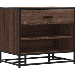 vidaXL Schuhbank Braun Eichen-Optik 60x40x53,5 cm Holzwerkstoff Metall