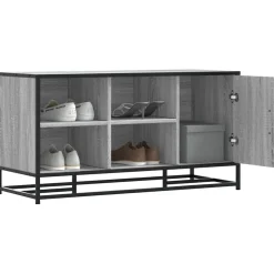 vidaXL Schuhbank Grau Sonoma 100x40x53,5 cm Holzwerkstoff und Metall