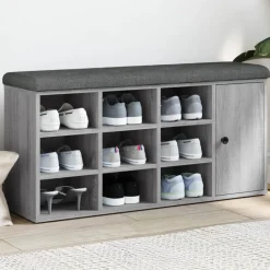 vidaXL Schuhbank Grau Sonoma 102x32x50 cm Holzwerkstoff