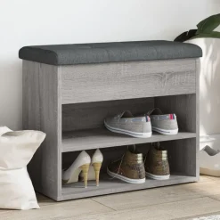 vidaXL Schuhbank Grau Sonoma 62x32x50 cm Holzwerkstoff