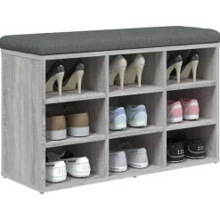 vidaXL Schuhbank Grau Sonoma 82x32x50 cm Holzwerkstoff