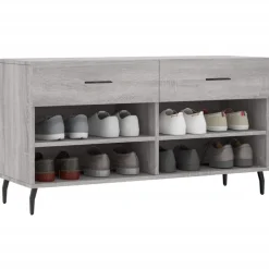 vidaXL Schuhbank Grau Sonoma 102x35x55 cm Holzwerkstoff