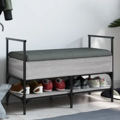 vidaXL Schuhbank Grau Sonoma 85,5x42x57,5 cm Holzwerkstoff