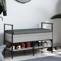vidaXL Schuhbank Grau Sonoma 85,5x42x57,5 cm Holzwerkstoff