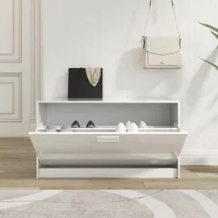 vidaXL Schuhbank Hochglanz-Weiß 80 x 24 x 45 cm Holzwerkstoff