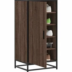 vidaXL Schuhregal Braun Eichen-Optik 48x38x97,5 cm Holzwerkstoff