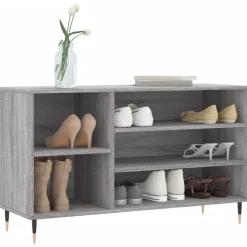 vidaXL Schuhregal Grau Sonoma 102x36x60 cm Holzwerkstoff