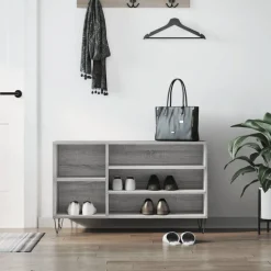 vidaXL Schuhregal Grau Sonoma 102x36x60 cm Holzwerkstoff