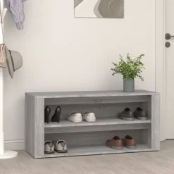 vidaXL Schuhregal Grau Sonoma 100x35x45 cm Holzwerkstoff